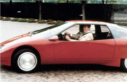This photo from the GM Archives shows President Ronald Reagan driving a Citation IV Concept car at GM Design in Warren, Mich., in 1984.